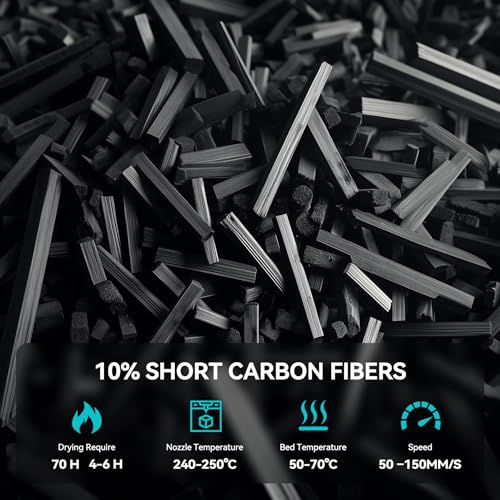 Image of SUNLU Carbon Fiber PETG 3D Printer Filament, 1KG Matte Black PETG-CF