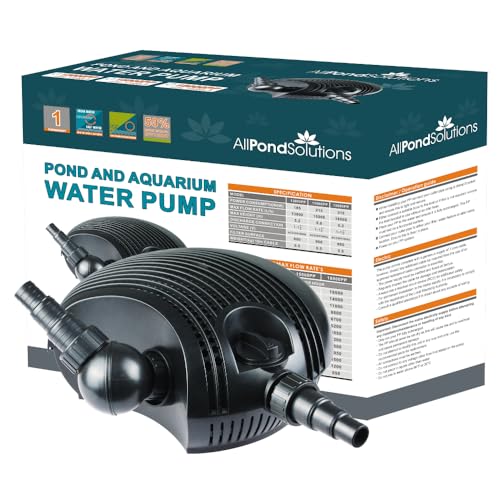 AllPondSolutions Pond Filter Pump 15000 L/H, Fully Submersible - Garden Koi Fish Waterfall Pump 6mm Solids Handling. 15000PP