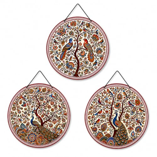 Image of Zesta Wooden Wall Hanging Decorative Items /Hanging Home Wall Decor Items /MDF Decoration Items for Home /Cute Wall Art For Living Room /Home Decor Items Living Room (Peacock)