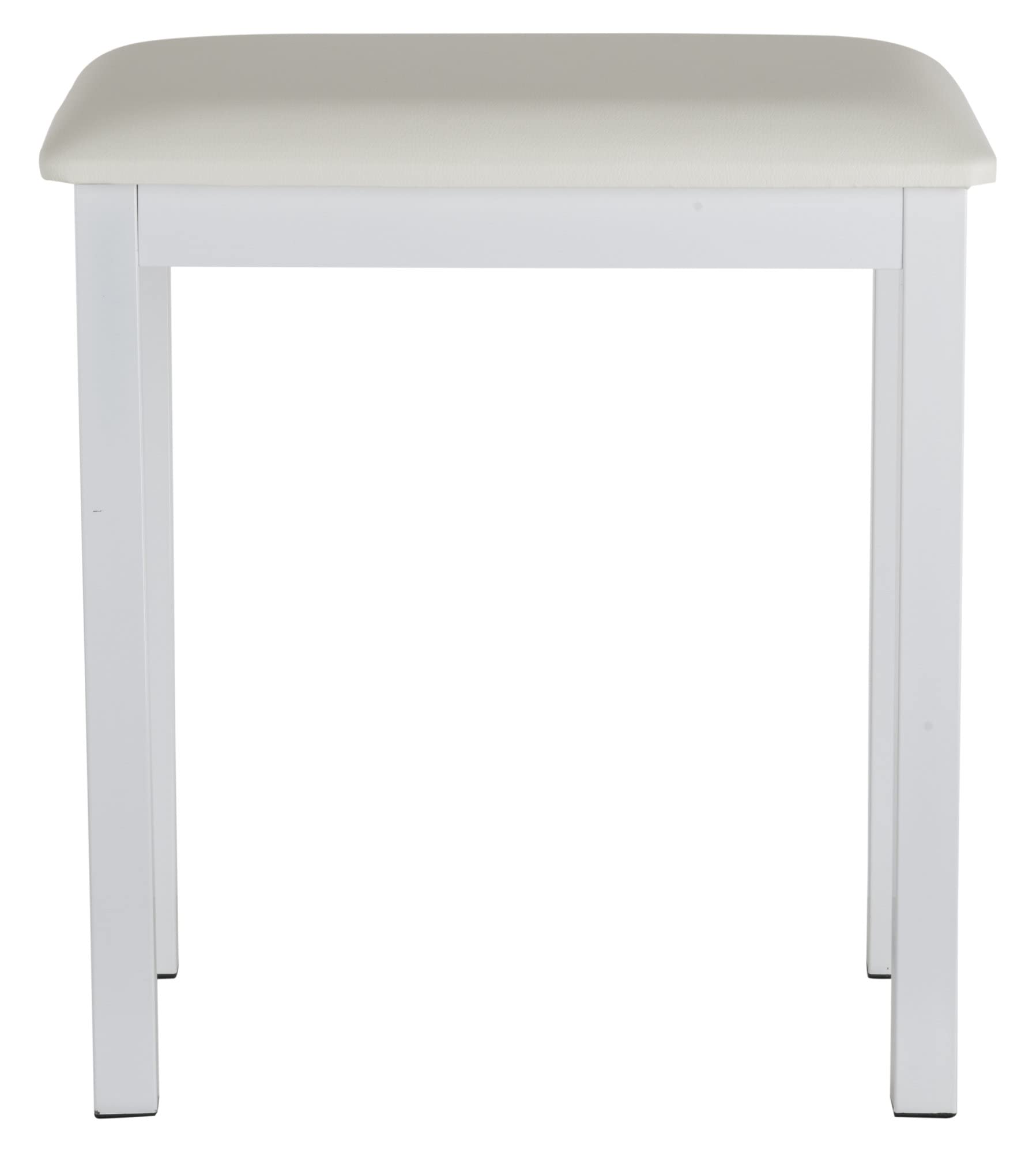 Funkey B100 Panchetta per Pianoforte - Sgabello Tastiera Alta Qualità - Seduta Bianca in Pelle Sintetica 44x30 cm - Gambe Metallo Stabili - Altezza 50 cm - Colore Bianco Opaco