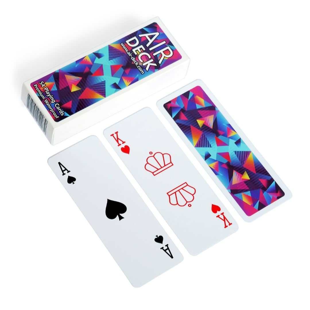 Air Deck - Lightweight and Compact Playing Cards for Travel - 54 Cards, Card Game Holiday, Card Deck (Retro)