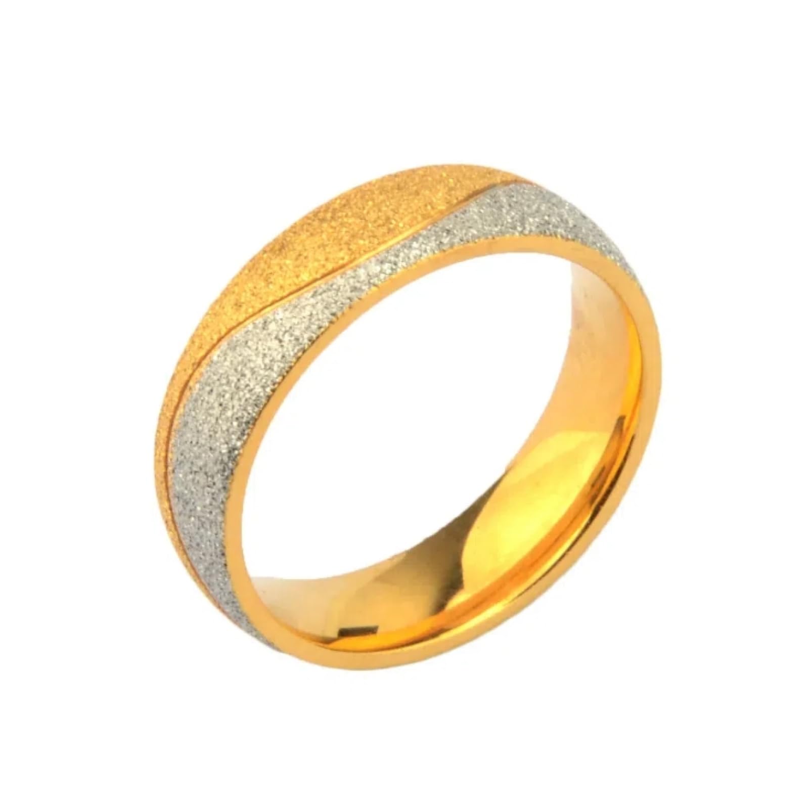 Anneaux ring bijoux de mariage haut de gamme finition matte silver de 6 mm