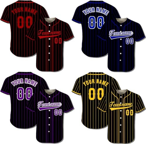 Custom Stripe Baseball Jersey - Camiseta deportiva personalizada para hombres y mujeres miniatura 3