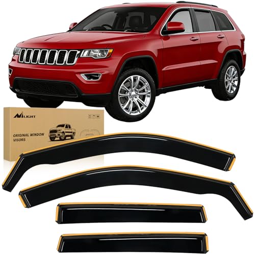 Nilight in Channel Rain Guards for Jeep Grand Cherokee 2011 2012 2013 2014 2015 2016 2017 2018 2019...