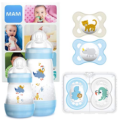 MAM Set Risparmio III – 2 Biberon Anti-Coliche Da 260 Ml Con Porzionatore E Tettarelle