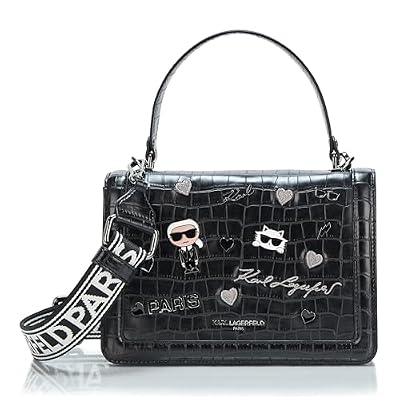 KARL LAGERFELD Borsa a tracolla Maybelle da donna, nero, Medium