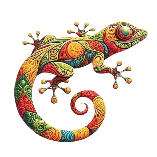 KiBcsLic Escultura de Pared de Metal con Diseño de Geco para Puerta de Entrada, Patio Y Jardín.