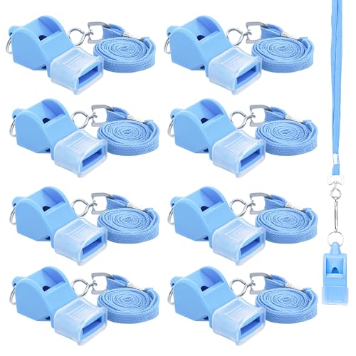 Biiange Whistle, Plastic Whistle, Whistle with Lanyard, for Outdoor Activities, Coach Trainning Whistles Party Whistles for Sports and Parties Gift (Blue)
