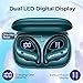 Bluetooth Headphones V5.3 Wireless Earbuds 90 Hrs Playtime Earbuds with Wireless Charging Case Power Display Over-ear Earphones with Earhooks Waterproof Stereo Headset for Android phone Workout Green