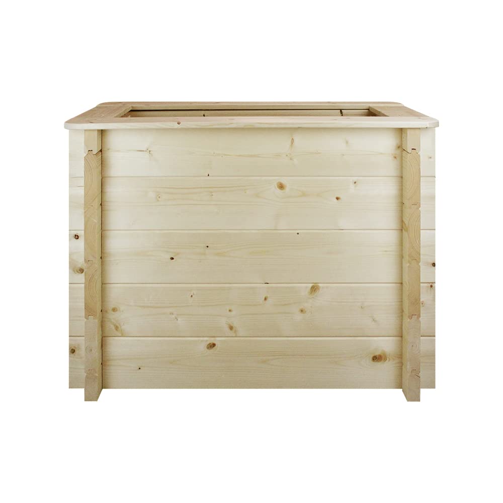 TIMBELA Carre Potager Exterieur Bois - Jardinieres Exterieur pour Jardin, Balcon, Terrasse – pour Fleurs, Herbes aromatiques, Légumes- Bois Massif pin/épicéa 28 mm, 78x38xH57 cm, M612
