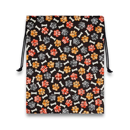 Image of Grip Bag for Gymnast Colorful Paw Plaid Adjustable Gym String Storage Pouch Patriotic Small Bag