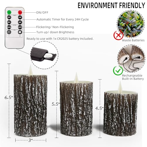 Niceme Y-3P-CD Rechargeable Led Pine Bark Flameless Candles thumb #5