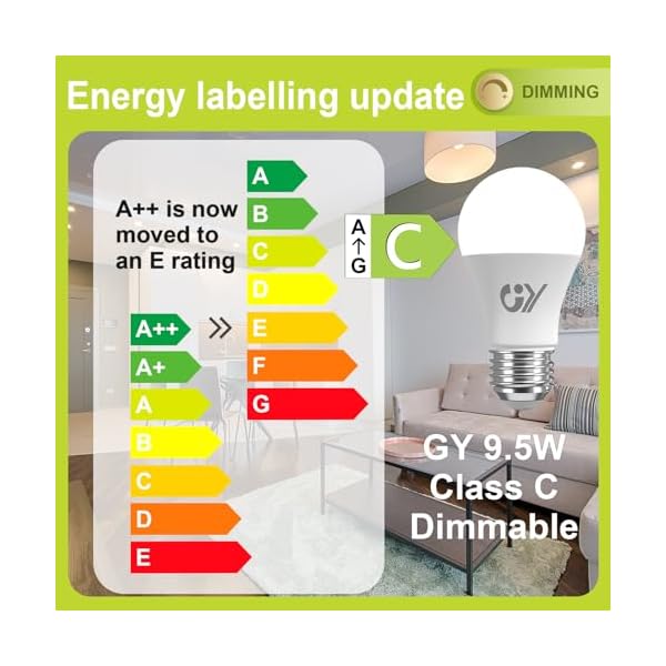 GY E27 LED Dimmbar Glühbirne, 9,5W 1521 Lumen Lampe, 100W Halogen Leuchtmittel ersetzt, Dimmbare Energiesparlampen, 3 stück – Bild 9