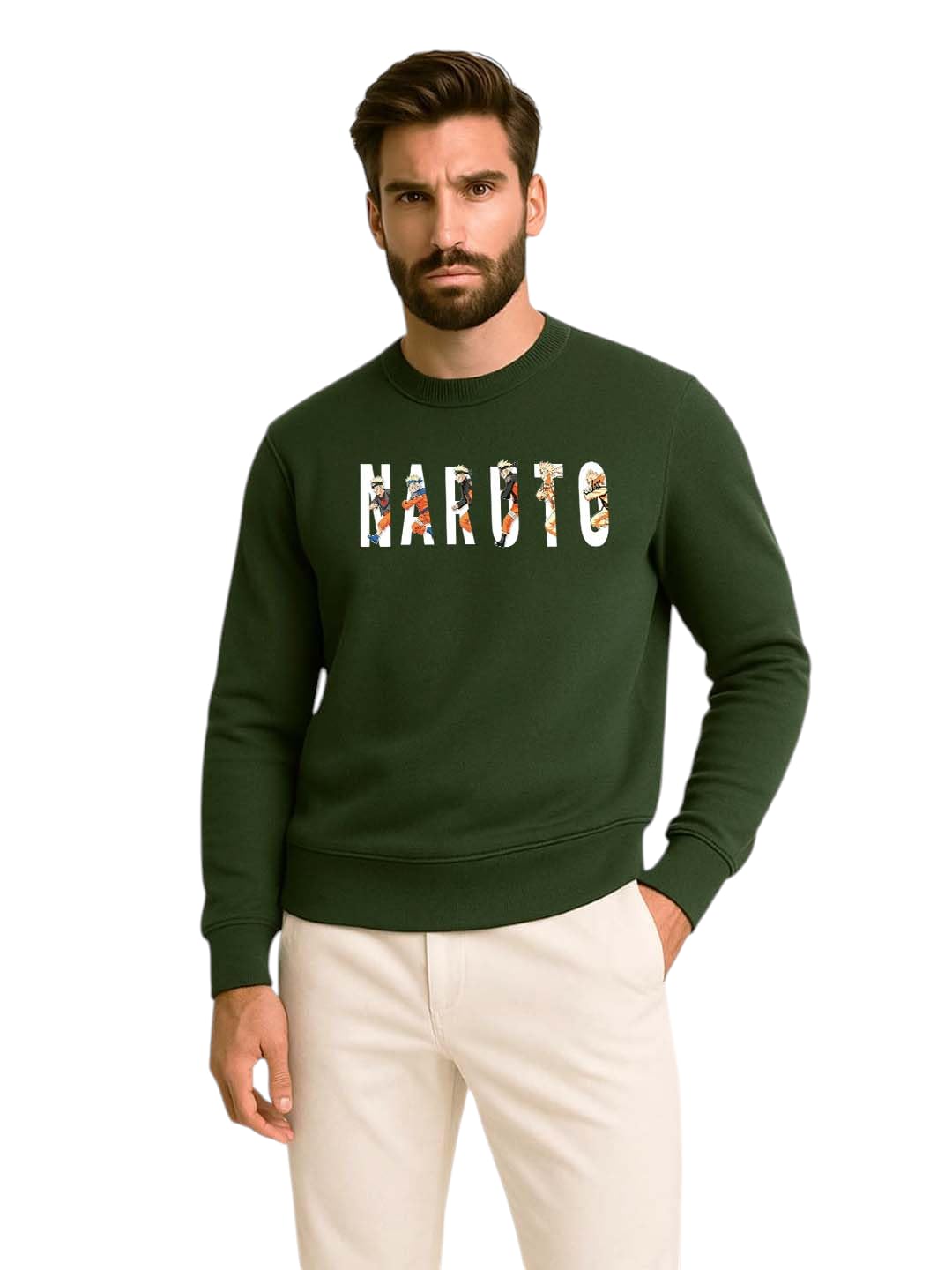 Naruto Anime Character Print Cotton Crewneck Sweatshirt, Casual Pullover, Graphic Design-image-16