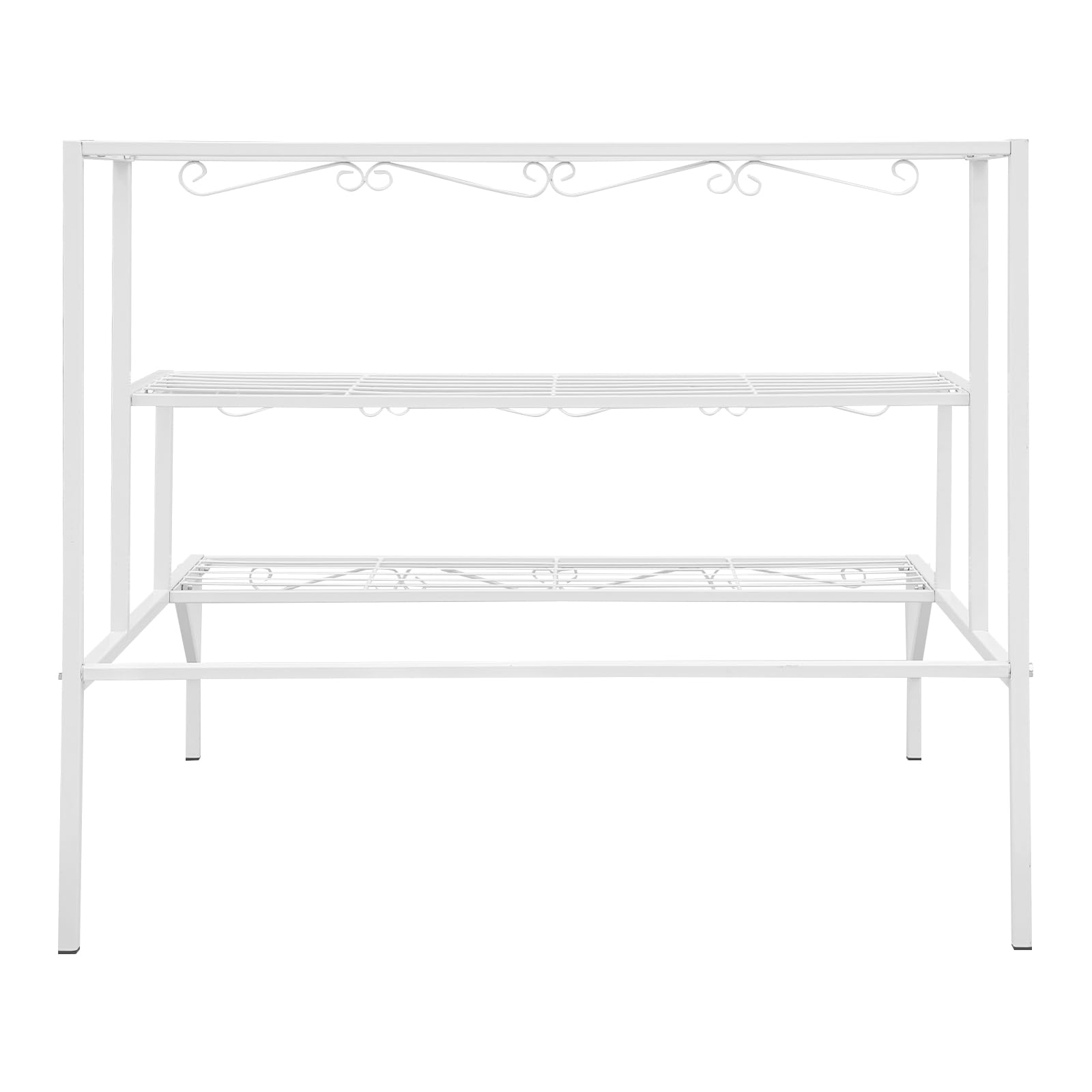 Support pour Plantes en Métal 3 Niveaux, Étagère Échelle à Fleurs, Charge 20 kg par Niveau, Patins Antidérapants, Présentoir Plantes Pour Balcon, Terrasse, Jardin et Intérieur (Blanc)
