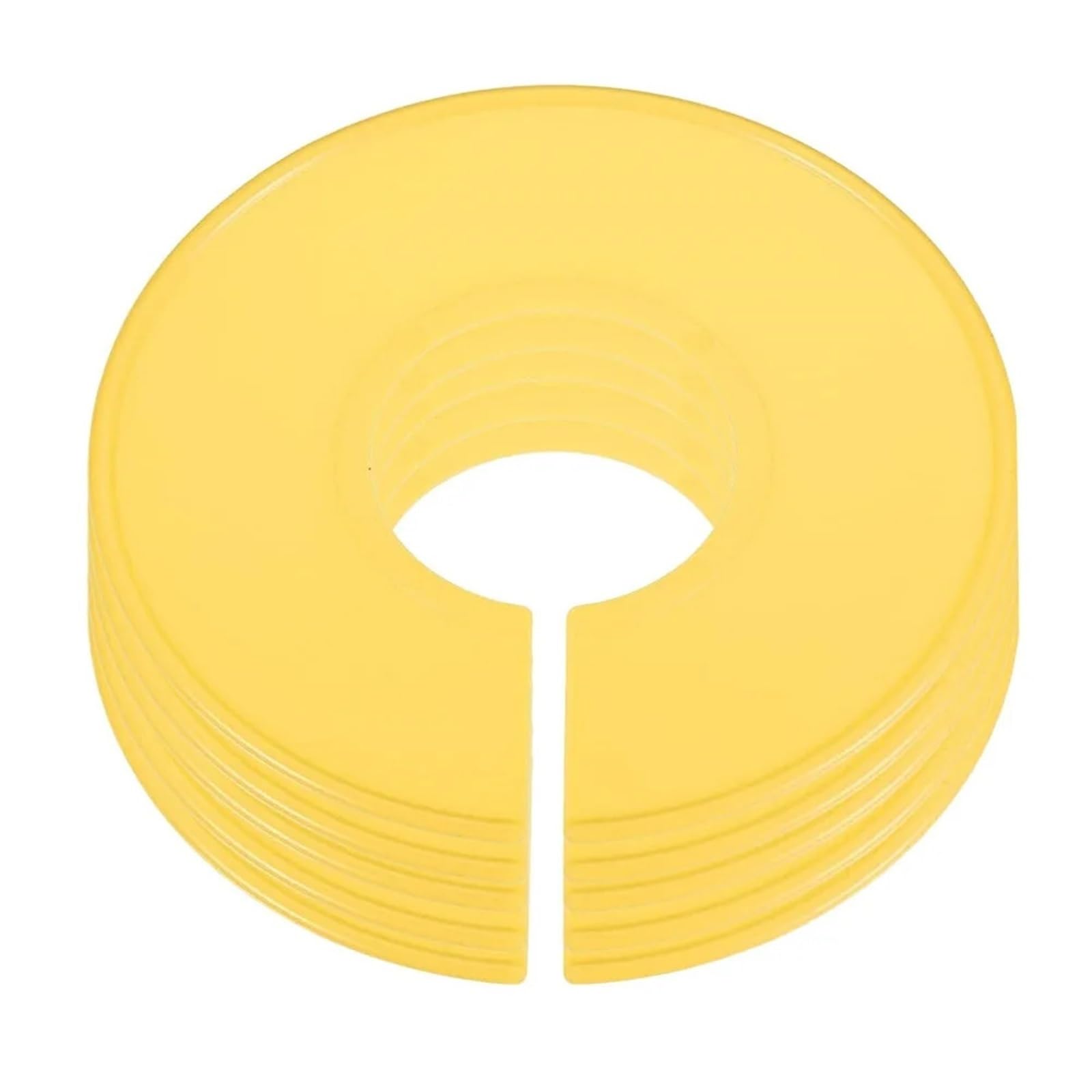 Zeahkri Hanger Dividers 50pcs Organizing Hangers Clothing Rack Size Dividers Plastic Round Closet Wardrobe Separator for Sorting Clothes(Yellow)