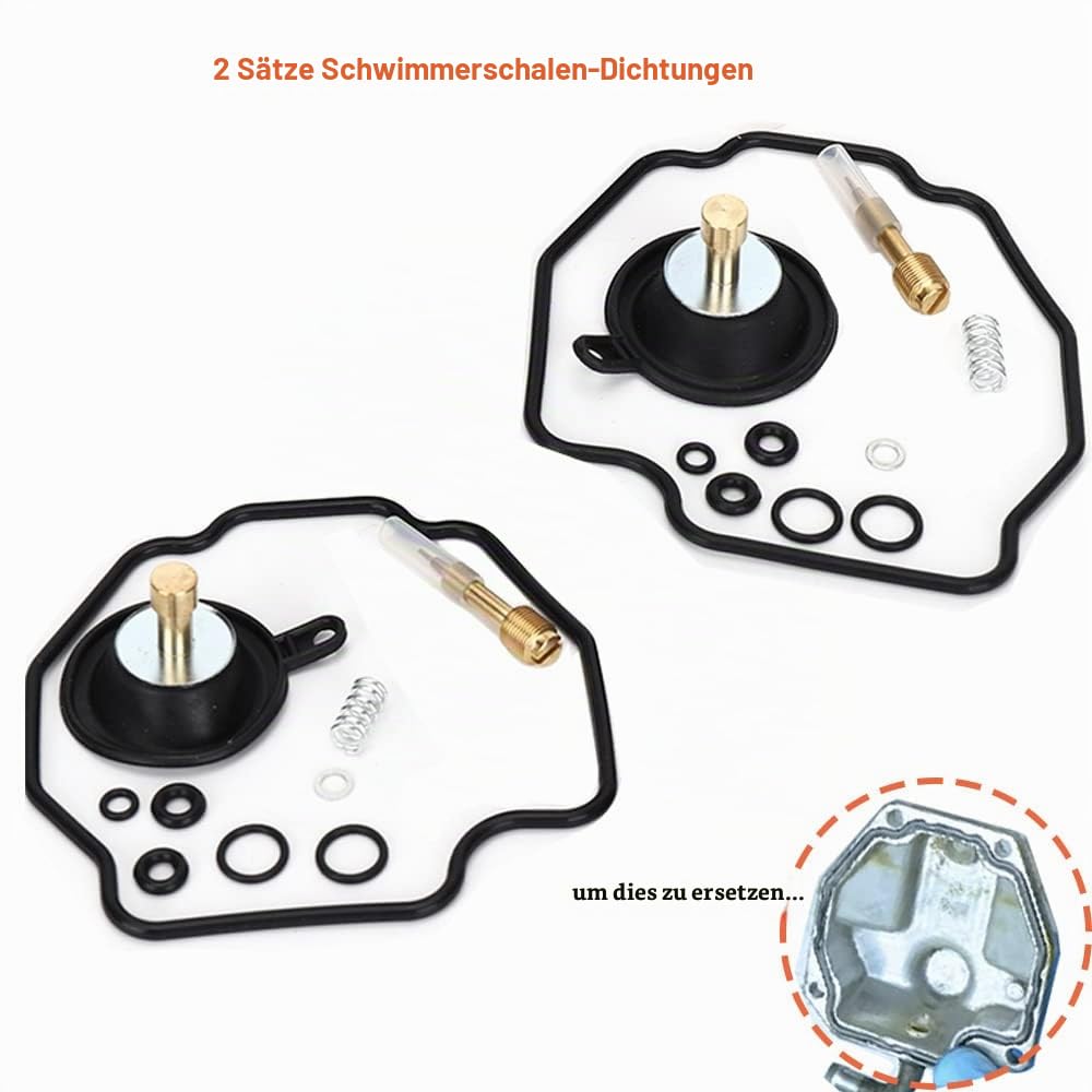 Vergaser-Reparatur-Kit Vergaser-Kit Ersatz für Yamaha Virago 535 500 XV535 XV500 XV Vergaser-Reparatur-Kit mit Kolbenkolben-Absperr-Schwimmernadel-Teilen