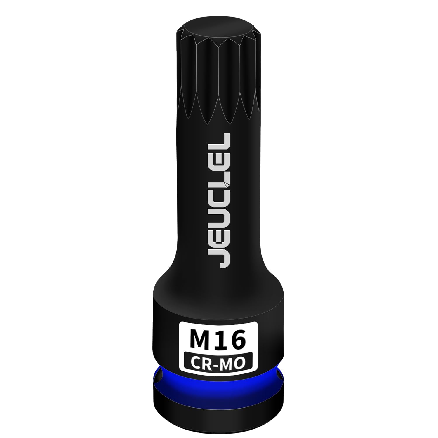 JEUCLEL M16 Triple Square Impact Spline Bit Socket, 16mm Metric 1/2-Inch Impact Drive Triple Square Socket, Cr-Mo Steel Lengthen Screwdriver Adapter Use with Drivers or Ratchets
