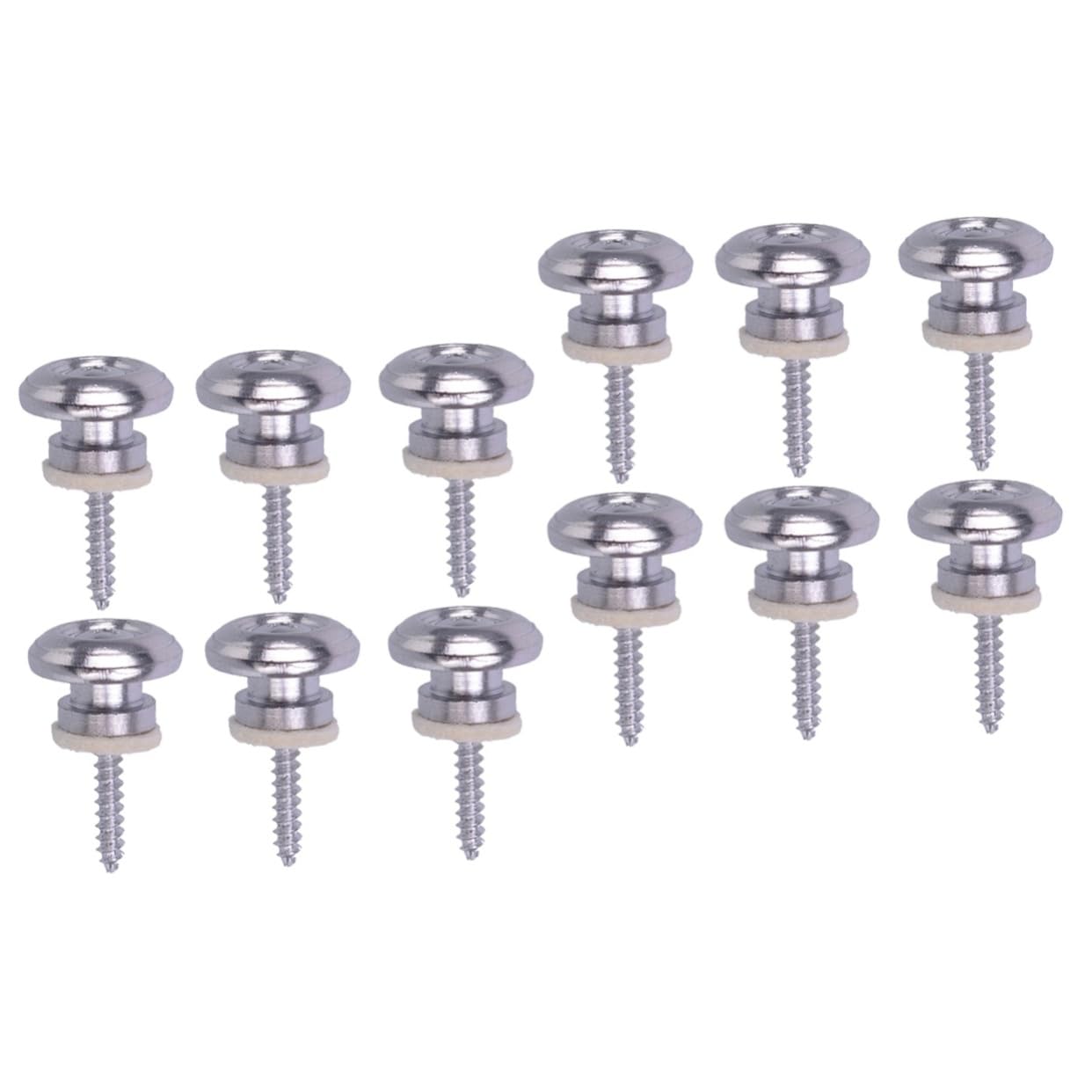 NULYLU 2sets Guitar Fixator Guitar Strap Metal Locks Easy Install Bass Belt Lock 6pcs*2