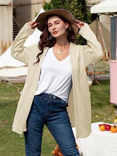 Image of BELAROI Plus Size Cardigan Sweaters for Women 2026 Pockets