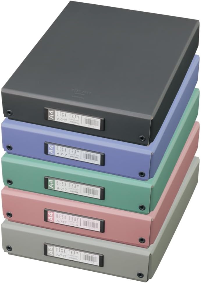 Lihit Lab A717 Desk Tray, Tool Box, Document Storage, A4, Pink