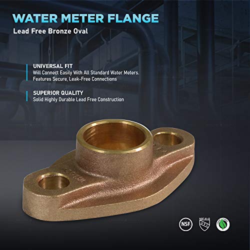 Image of Midline Valve XNGT112-OM-5 Water Meter Flange 1-1 /2 in. SWT Connection Bronze (5 Pack), 1-1 /2 inch FIP