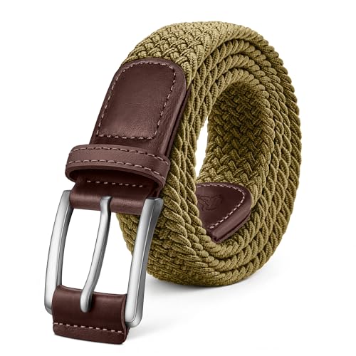 Image of BULLIANT Men's Woven Braided Stretch Web Golf Belt 1 3 /8 inch-Gift Boxed