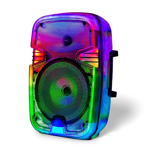 Image of Rhode Island Novelty Coby Bluetooth Speaker w /LED Lights, Semi-Translucent Body, Bluetooth 5.3, 11 Hour Playtime, Carrying Handle, LED Light Show | Multiple Pairing