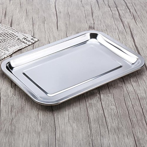 Edelstahl, quadratische Platte 304 Edelstahl, Schale rechteckig, Fach Platte, gegrilltes Fischgericht, dish Dish