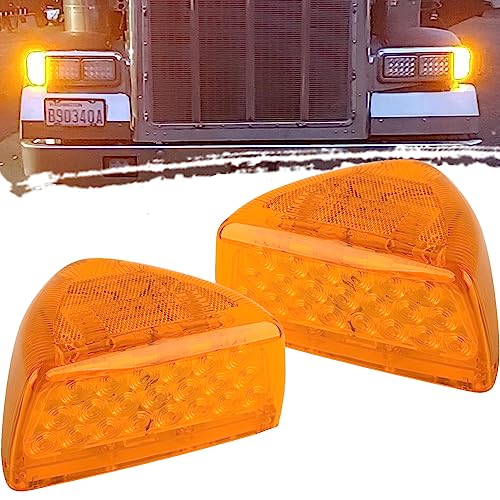 2x Amber LED Turn Signal Marker Lights for Peterbilt 357 359 365 378 379