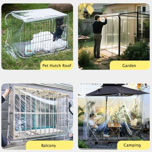 Bâche transparente PVC imperméable avec œillets bâche cristal renforcée 1.5x10m - 7