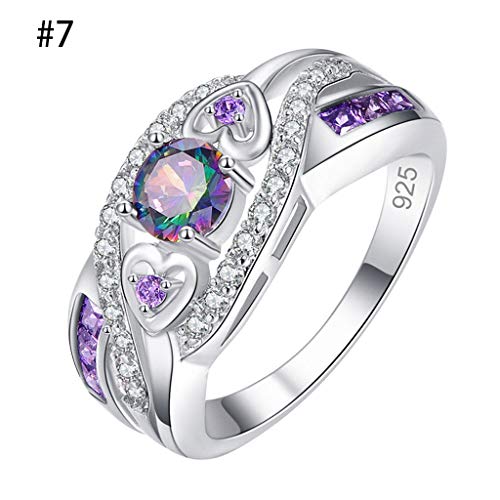 925 Sterling Silver Heart Ring for Women, Heart Band Dainty Engagement Ring Promise Wedding Rings Jewelry3