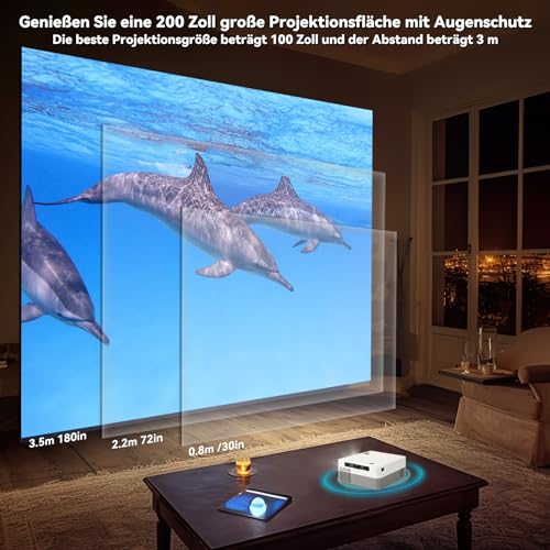 Lottsall Mini-beamer voor mobiele telefoon, beamer Full HD 1080P ondersteund, 5G WiFi Bluetooth mini-projector voor iPhone/PC/PS5, thuisbioscoop, videobeamer, compatibel met iOS/Android/HDMI/USB/TV - Image 4