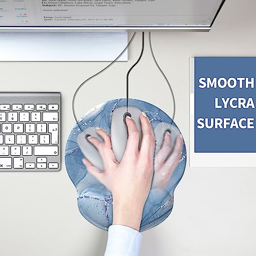 Image of eulps Mouse Pad with Wrist Rest, Comfortable Computer Mousepad with Gel Wrist Support Smooth Surface and Non-Slip PU Base for Pain Relief, Laptop, Office & Home (Ice Lotus)