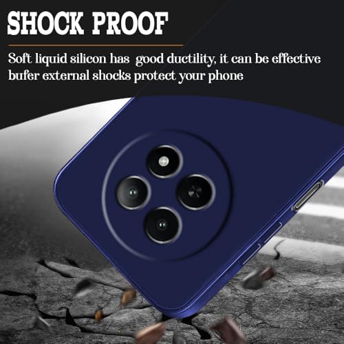 Image of Back Cover | Full Camera Protection | Premium Liquid Silicon Case | Flexible Bumper Case for Realme 12 5G / 13 5G / 12x 5G / C65 5G / Narzo 70x 5G / N65 5G (Dark Blue)