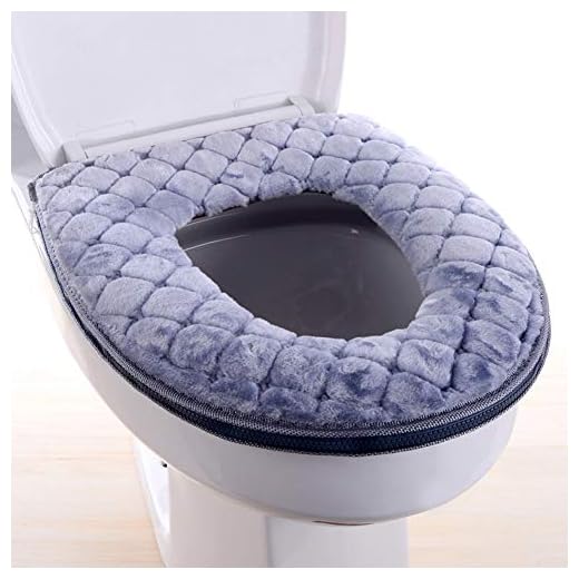 Konren Toilet Seat Cover Pads, Washable Toilet Seat Cushion Mat Winter Soft Warm Plush Toilet Seat Lid Cover Pads