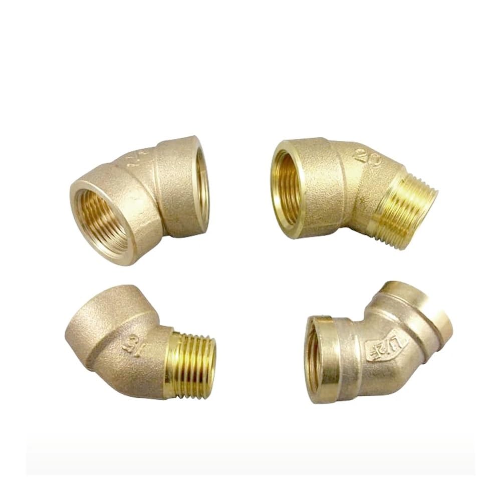 AARTERZZA 1/8" 1/4" 3/8" 1/2" 3/4" 1" 1-1/4" 1-1/2" 2" Male Female Brass 45 Degree Elbow Pipe Fitting Coupler Connector Water Gas Oil(Female to Male BSP,45 DEGRE Elbow_1/8") Pipe Fitting
