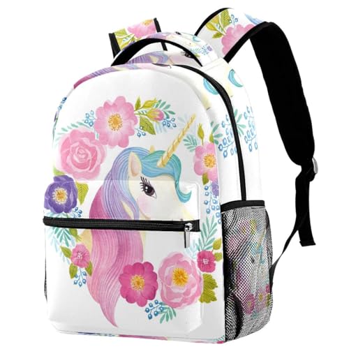 Sac à dos filles motif licorne et fleurs idée cadeau rentrée