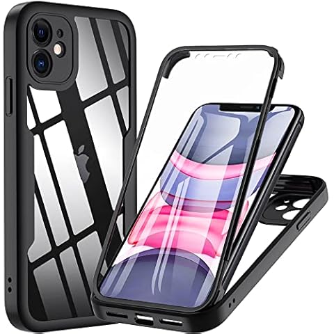 OWKEY for iPhone 11 Case 6.1 inch, 360 Degree Full Body Protective iPhone 11 Cases with Built-in Screen Protector Heavy Duty Protection Shockproof Cover for Women Girls for iPhone 11 - Black Cover