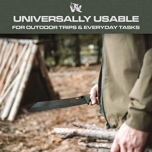 Image of ODENWOLF W Machete - Survival Machete Full Tang with Sheath - Strong D2 Steel Knife Machete for Cutting Trees, for Yard Work, and for Bushcrafting and Big Tactical Knife with TPE-Handle