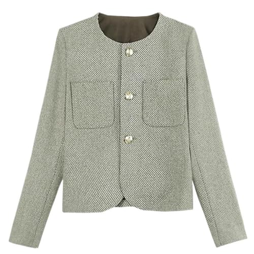 Veste en tweed femme élégante pour les vacances d'automne style chic et décontracté au quotidien