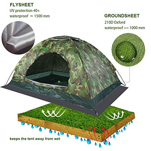 MAGT Zelt, Outdoor Camouflage UV-Schutz Wasserdicht 2 PersonsTent Mit Einem Lüftungsschlitz Und Einer Abdeckung for… – Bild 4
