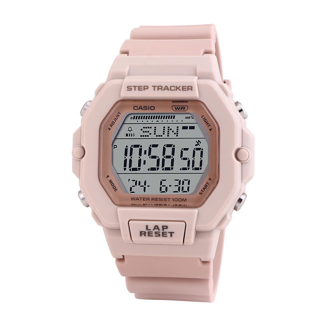 Casio Unisex Resin Digital Pink Dial Watch-Lws-2200H-4Avdf