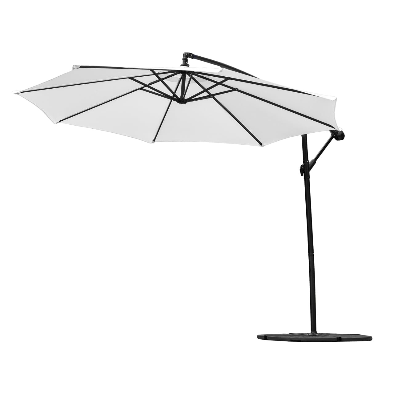 Harrier 3m Cantilever Parasol Umbrella | Overhanging Parasol with Steel Frame & UV-Resistant - Multiple Colours & Upgrade Options (White, 1. Parasol Only) โ image 1