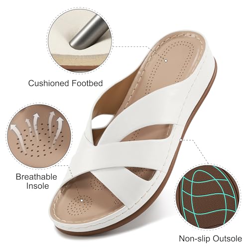 Image of Alicegana Womens Sandals Wedge Shoes: Dressy Summer Low Platform Slides Comfortable Walking Beach Sandals for Women 2026