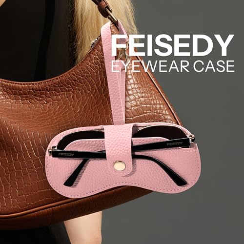 Image of FEISEDY Sunglass Case, 2Pcs Soft Leather Eyeglass Cases for Women