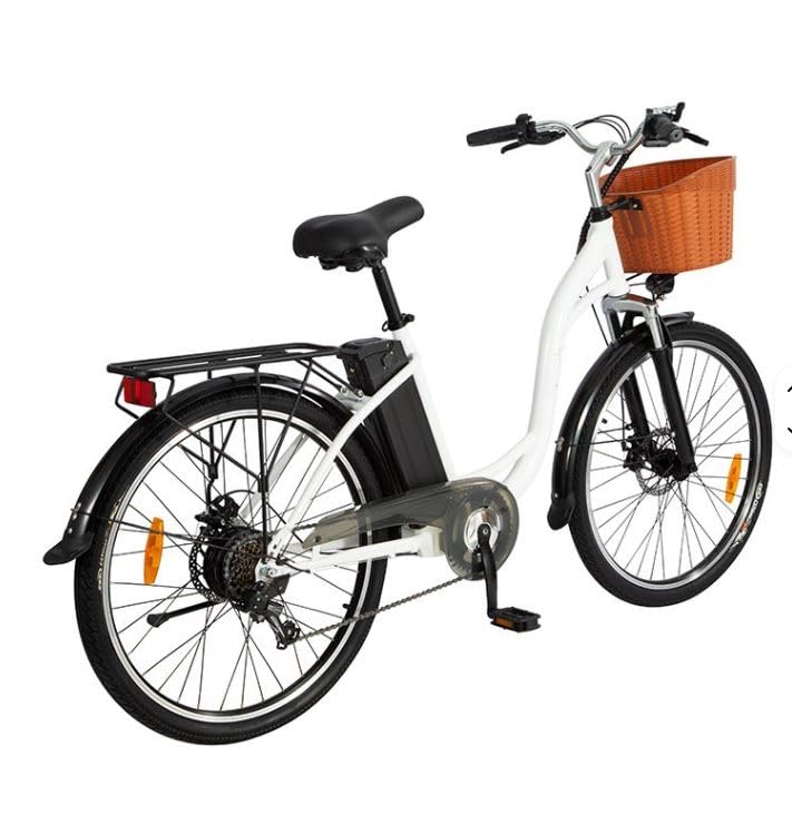 Generico ESTOCK1 Vélo électrique hybride C6 avec panier avant, 250 W, 36 V