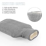 phixilin Wärmflasche mit Bezug, 2L wärmeflasche Sicher und auslaufsicher Premium Naturkautschuk Wärmflasche Kinder, Bettflasche für Erwachsene, Wärmehaltung zur Behandlung von Schmerzen – Grau - 6