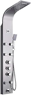 gebürstetes Wasserfall-regenduschpaneel mit massagesystem, wanneneinlauf und handbrause-duschsäule im Set-gebürstet,gebürstet