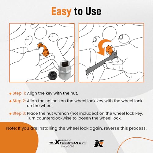 Image of maXpeedingrods 22PCS Wheel Locking Nut Key Kit for VW VAG Volkswagen, Wheel Lock Nut Socket Adapter Set, Wheel Lock Lugnut Anti-Theft Screw Lug Nut Removal Tool, Anti-Theft Screw Remover